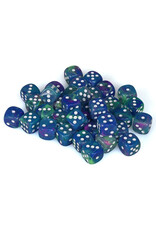 Chessex d6 Cube 12mm Festive Waterlily with White (36)