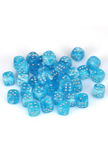 Chessex d6 Cube 12mm Luminary Sky with Silver (36)