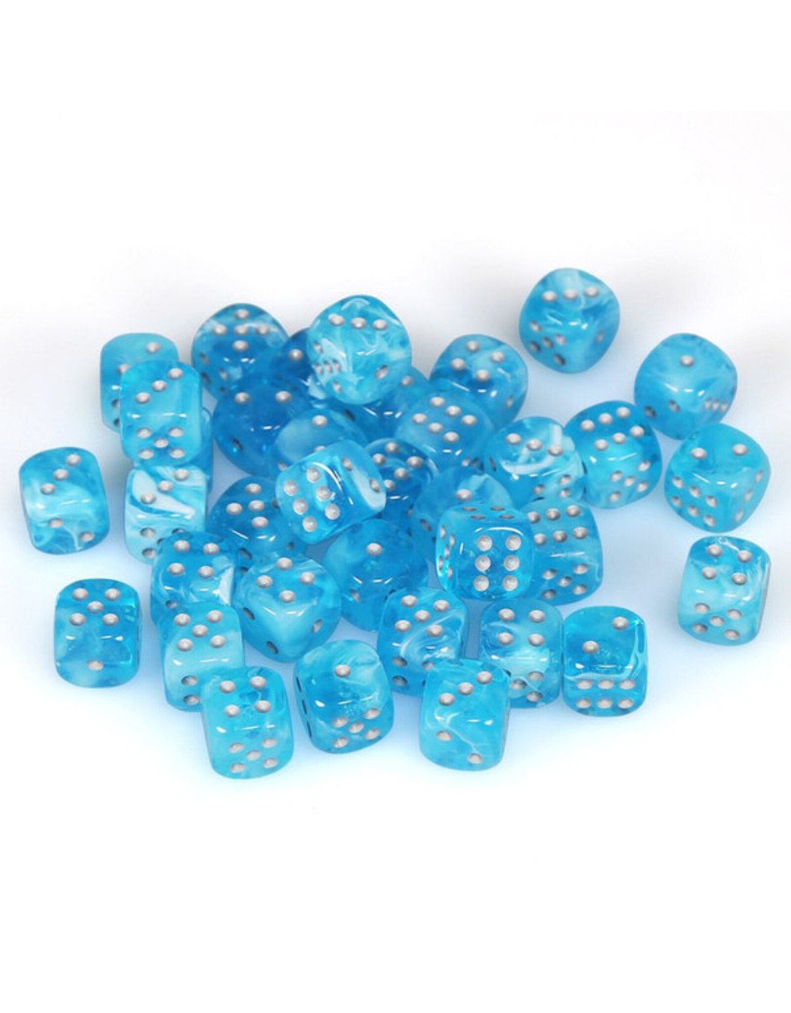 Chessex d6 Cube 12mm Luminary Sky with Silver (36)