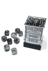 Chessex d6 Cube 12mm Borealis Luminary Light Smoke with Silver (36)