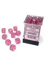 Chessex d6 Cube 12mm Borealis Luminary Pink with Silver (36)