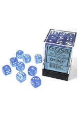 Chessex d6 Cube 12mm Borealis Luminary Sky Blue with White (36)