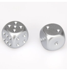 Chessex d6 Cube 16mm Aluminum Plated (2)