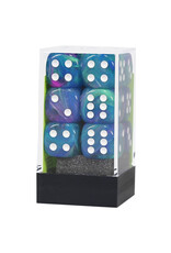Chessex d6 Cube 16mm Festive Waterlily with White (12)