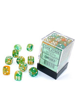 Chessex d6 Cube 12mm Luminary Nebula Spring with White (36)