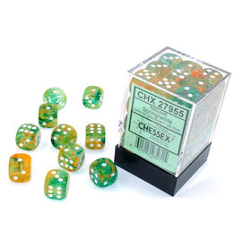 Chessex d6 Cube 12mm Luminary Nebula Spring with White (36)