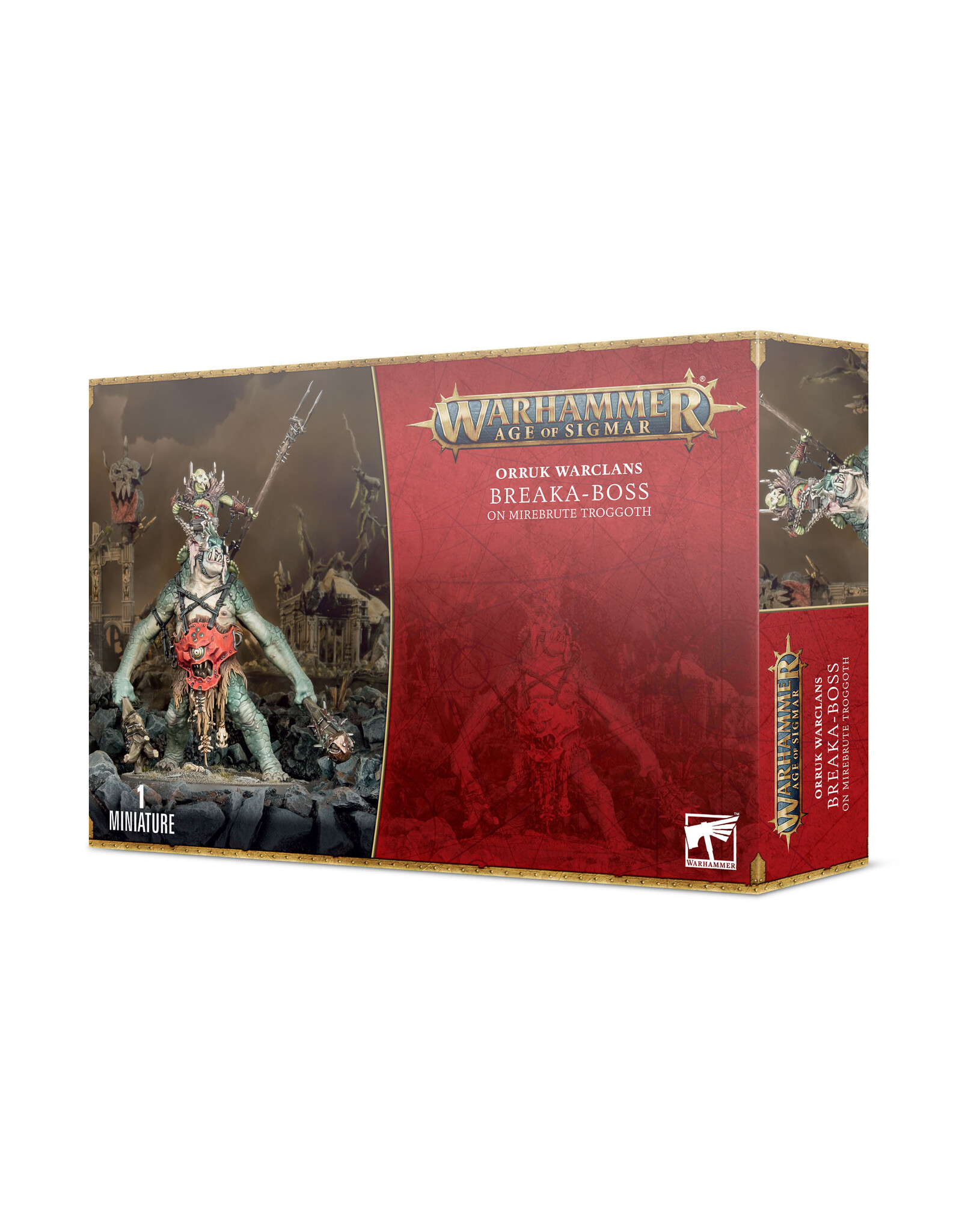 Age of Sigmar Orruk Warclans: Breaka-Boss On Mirebrute Troggoth