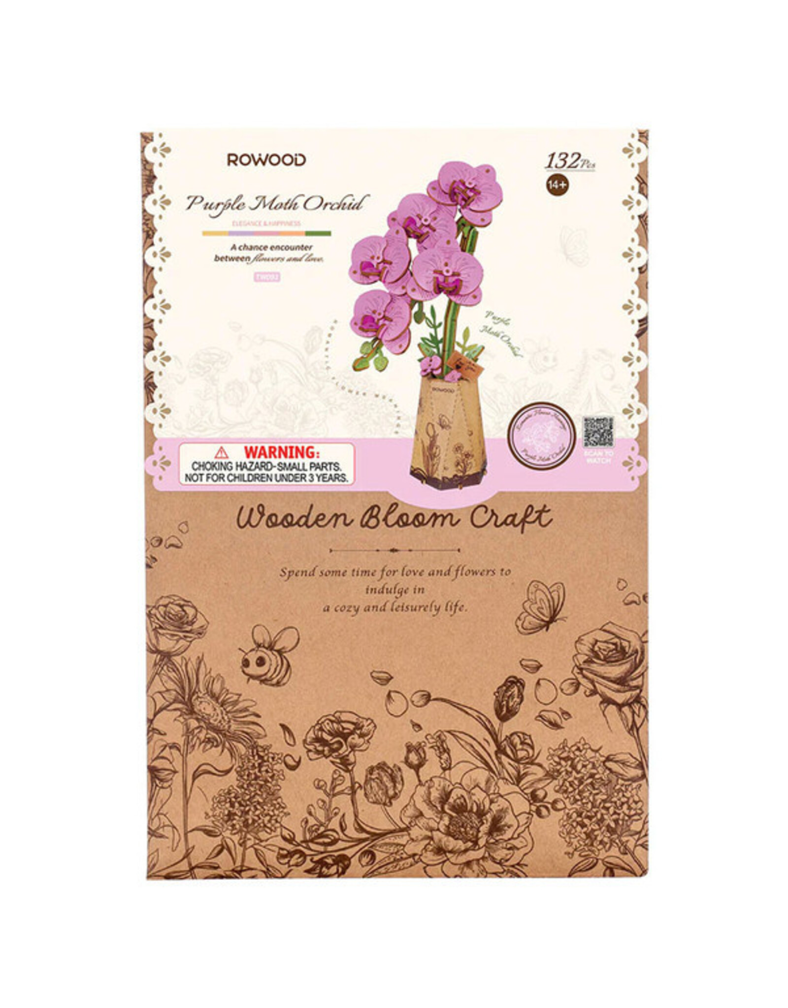 Robotime Purple Moth Orchid