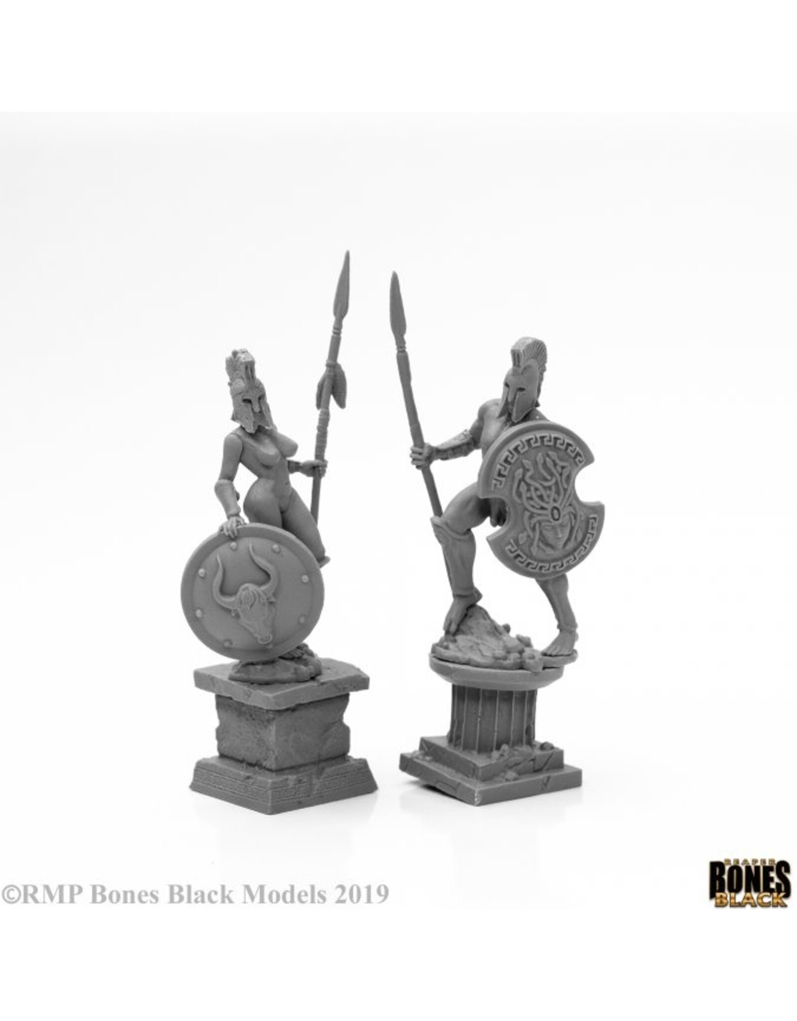 Reaper Amazon and Spartan Living Statues (Bronze)