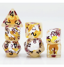 Foam Brain Glow in the Dark Moon and Star RPG Dice Set