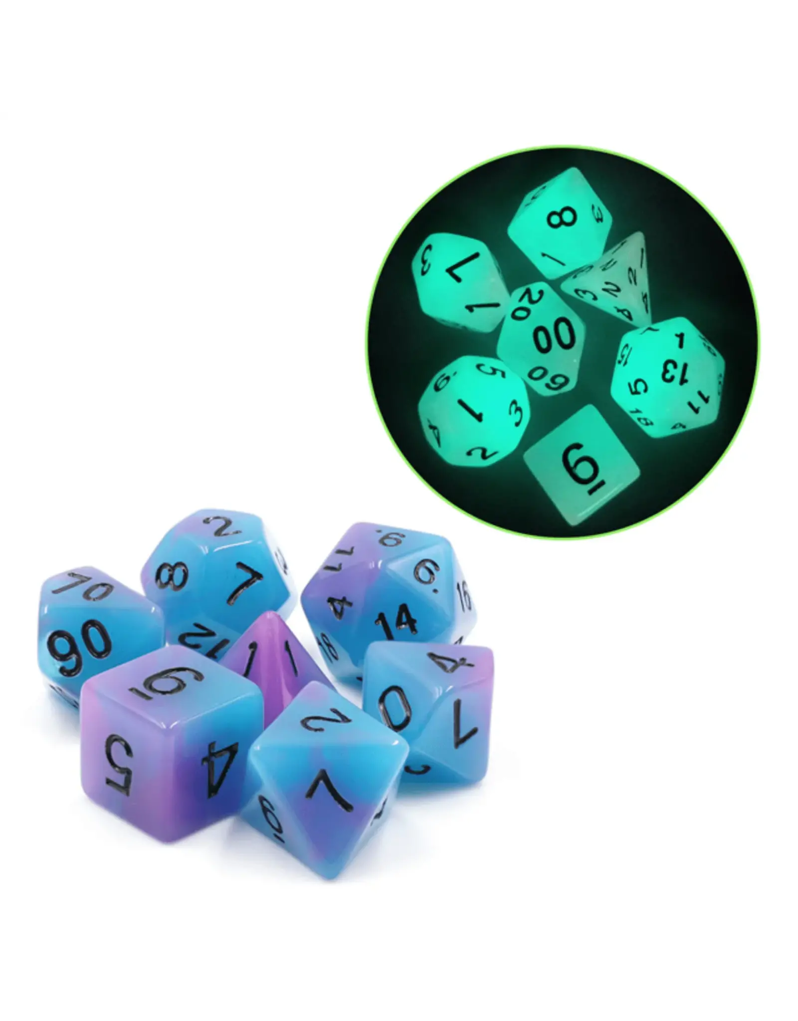 Foam Brain Glow in the Dark Supernova RPG Dice Set