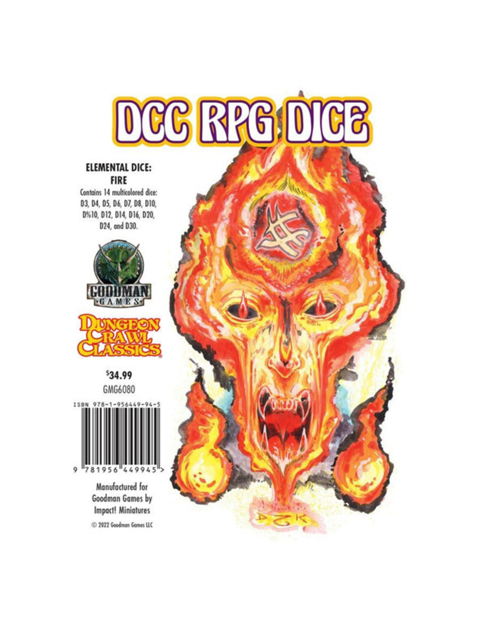 Goodman Games 14-Set Dungeon Crawl Classics Elemental Dice: Fire