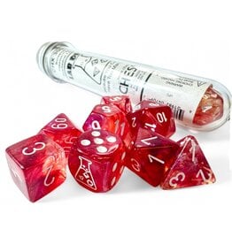 Chessex Lab Dice 9: Borealis Passion/white Luminary Polyhedral 7-Die Set (with bonus die)