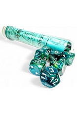 Chessex Lab Dice 9: Lustrous Neptune/grey Polyhedral 7-Die Set (with bonus die)