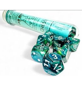 Chessex Lab Dice 9: Lustrous Neptune/grey Polyhedral 7-Die Set (with bonus die)