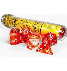Chessex Lab Dice 9: Nebula Molten/white Polyhedral 7-Die Set (with bonus die)
