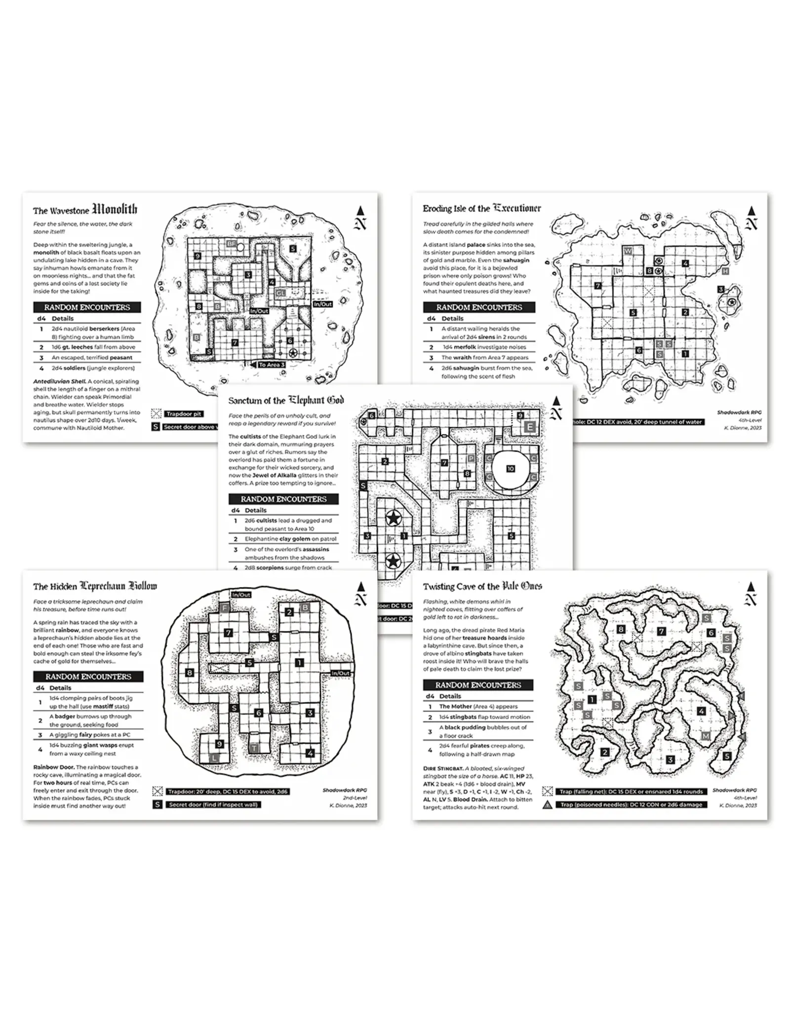 Shadowdark Five Mini-Adventure Cards, Print (Shadowdark)