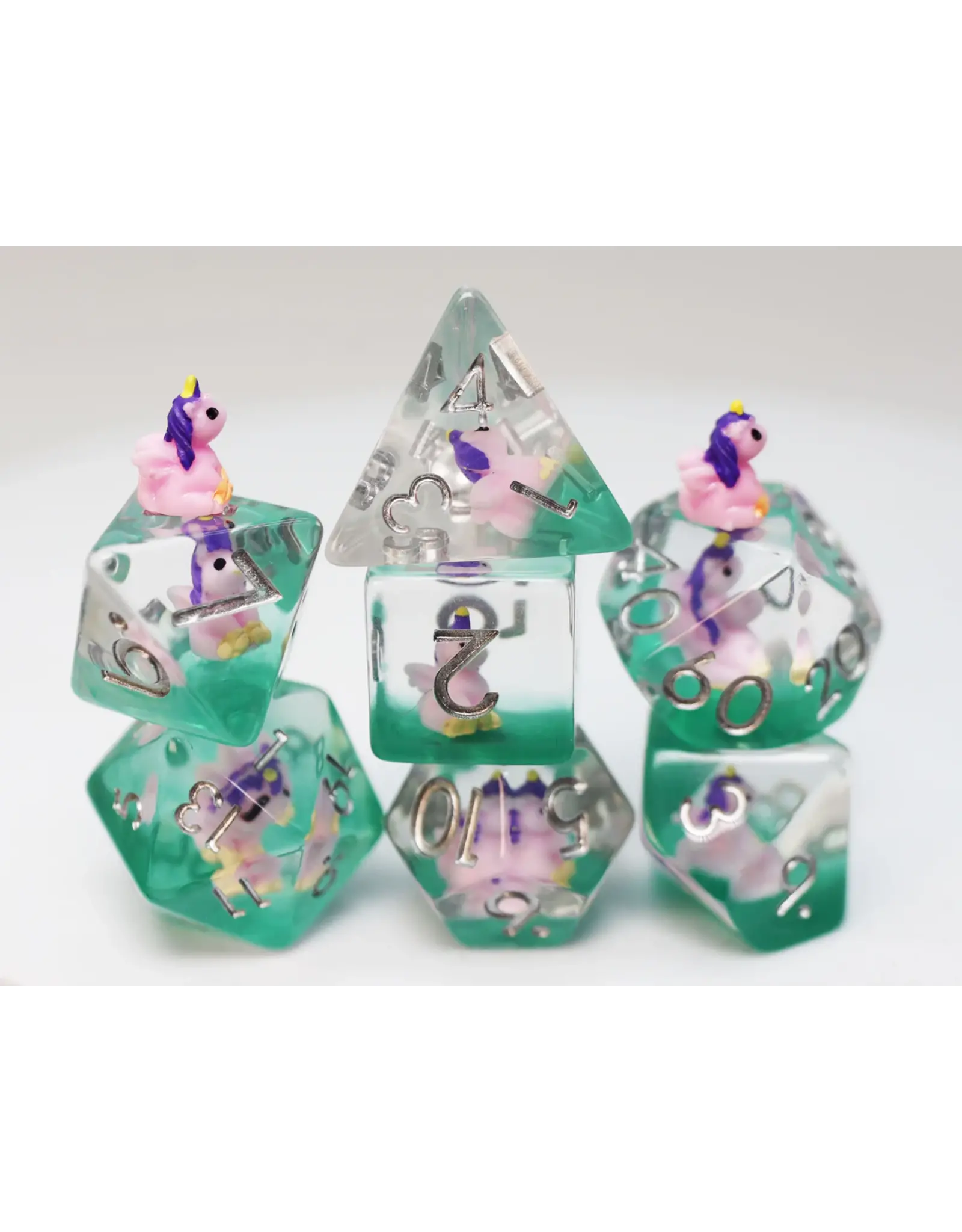 Foam Brain Enchanting Unicorn RPG Dice Set