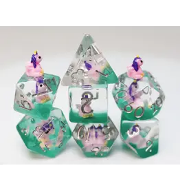 Foam Brain Enchanting Unicorn RPG Dice Set