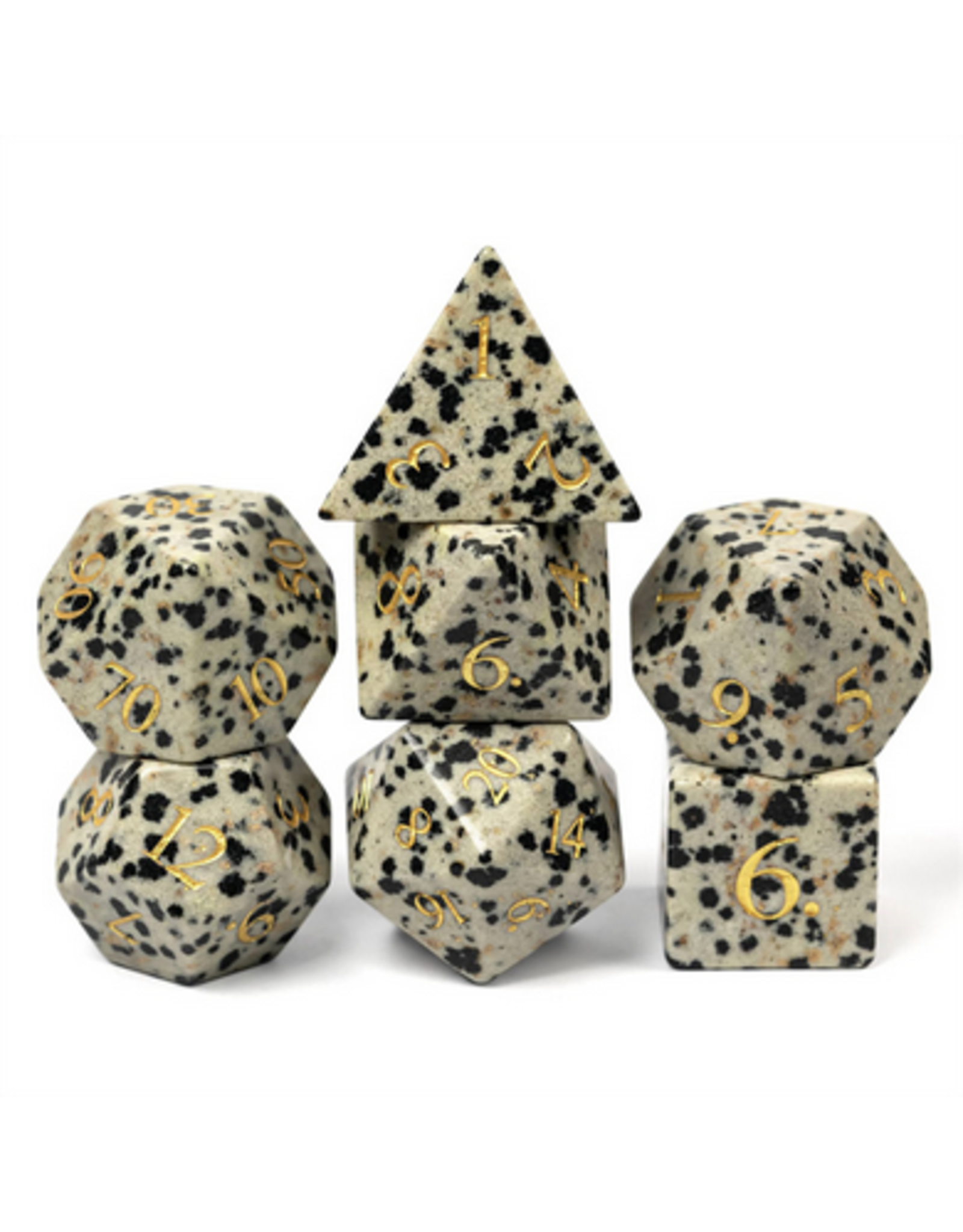 Foam Brain Black Speckle Gemstone - Engraved with Gold