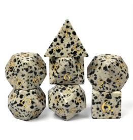 Foam Brain Black Speckle Gemstone - Engraved with Gold