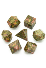 Foam Brain Unakite Gemstone - Engraved with Gold