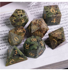 Foam Brain Dark Jasper - Semiprecious Gemstone Engraved with Gold