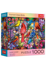 Trefl Puzzle: Stained Glass Birds 1000 Piece (Trefl Red)