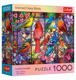 Trefl Puzzle: Stained Glass Birds 1000 Piece (Trefl Red)