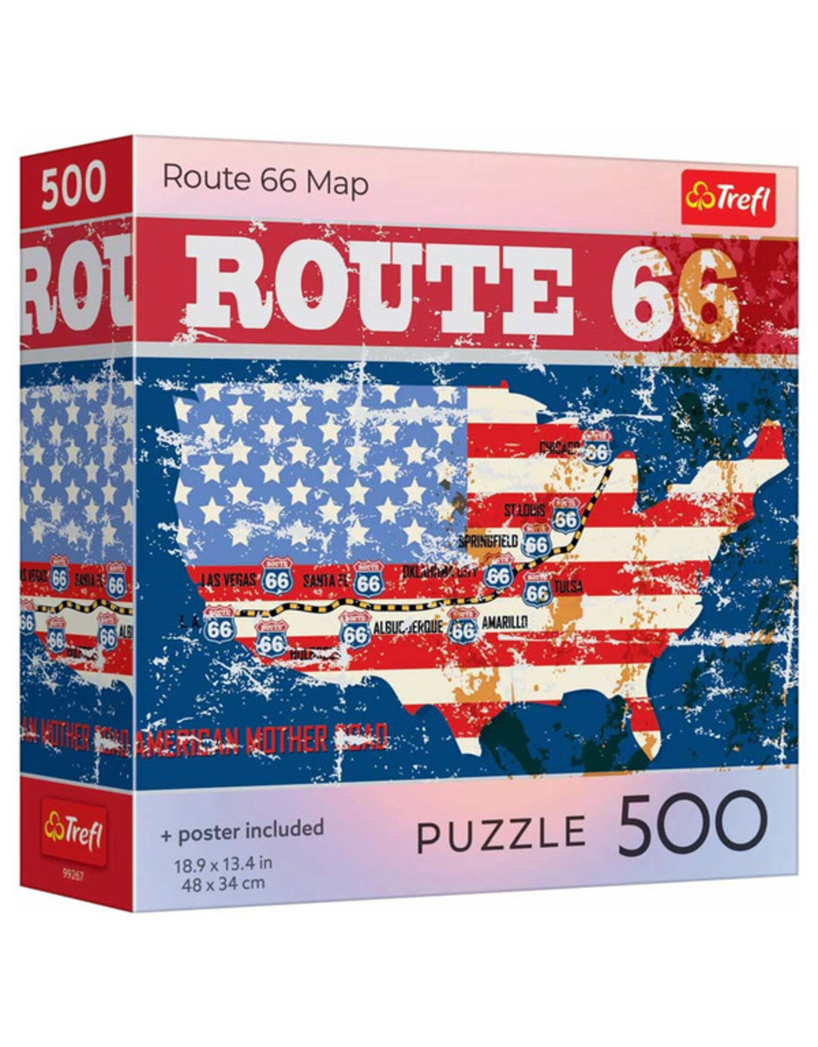 Trefl Puzzle: Route 66 Map 500 Piece (Trefl Red)