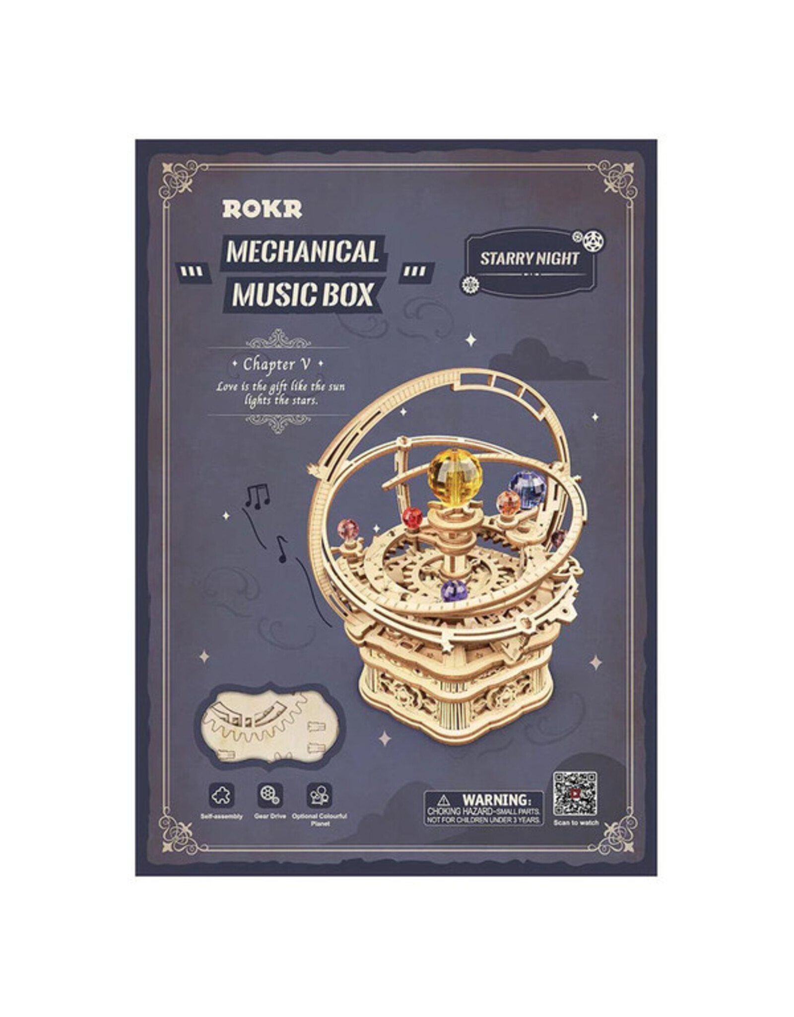 Robotime Starry Night Orrery Planetary Music Box