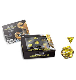 Metallic Dice Games D&D Dragon Scale Metal Dice Set: Gold