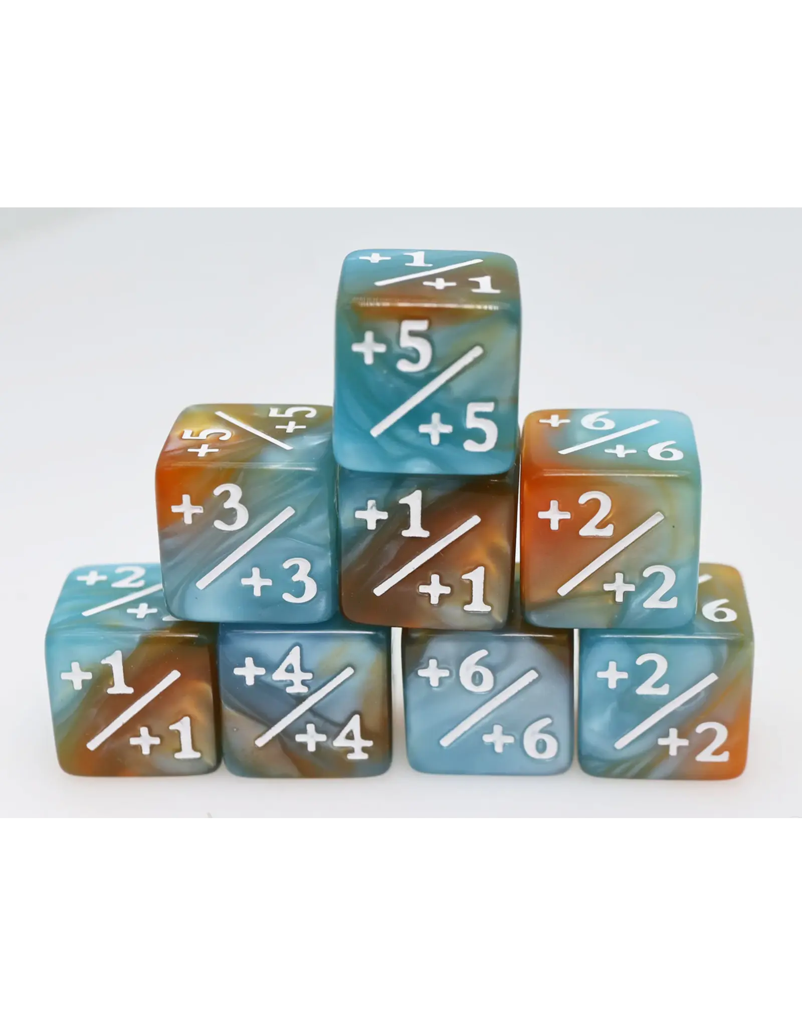 Foam Brain +1/+1 Blue & Gold Counters for Magic - Set of 8