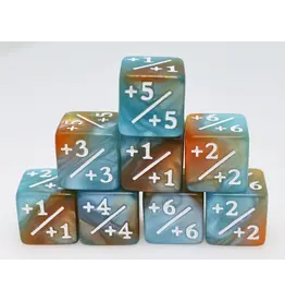 Foam Brain +1/+1 Blue & Gold Counters for Magic - Set of 8