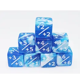 Foam Brain +1/+1 White & Blue Glitter Counters for Magic - Set of 8