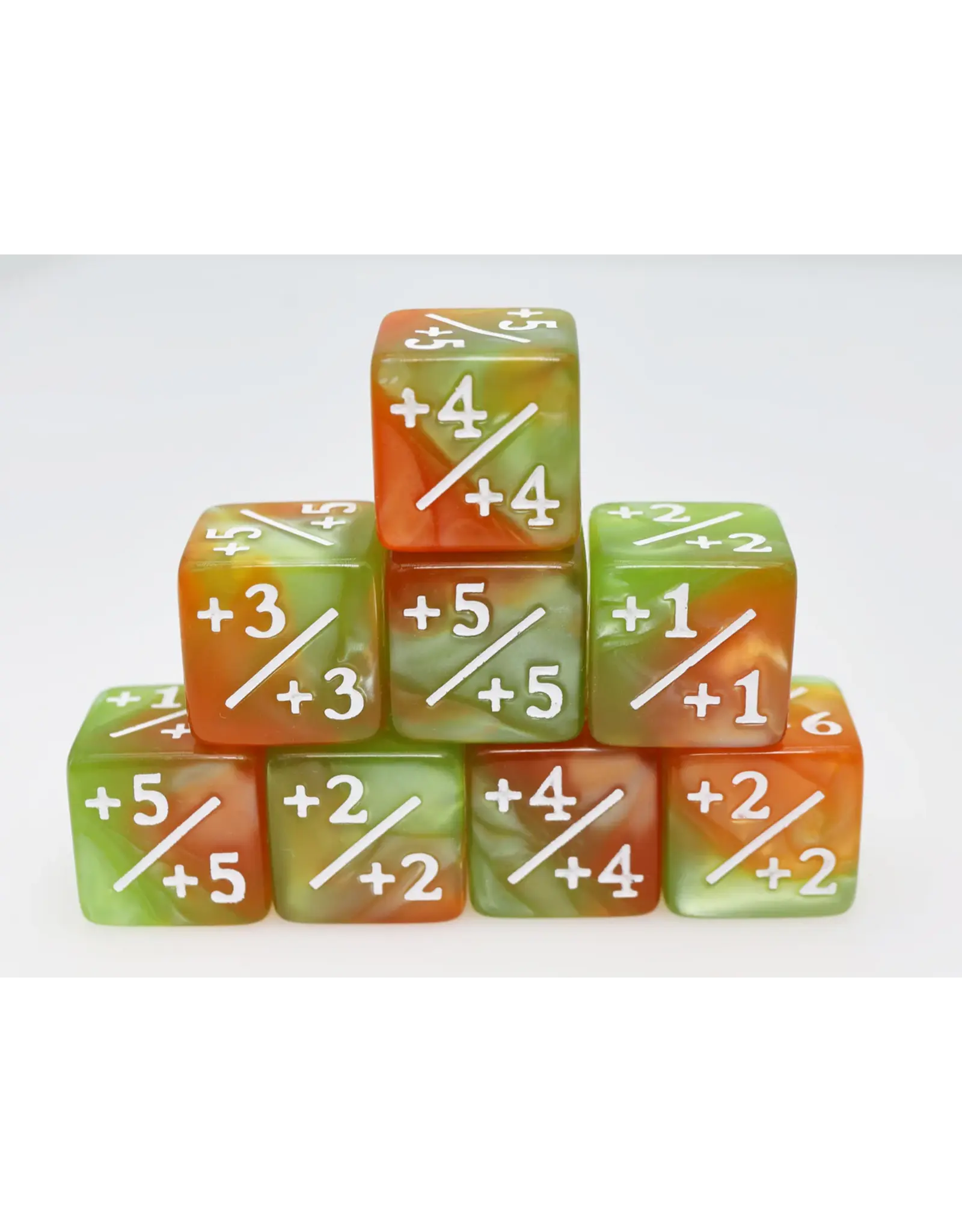 Foam Brain +1/+1 Green & Gold Counters for Magic - Set of 8