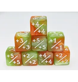 Foam Brain +1/+1 Green & Gold Counters for Magic - Set of 8