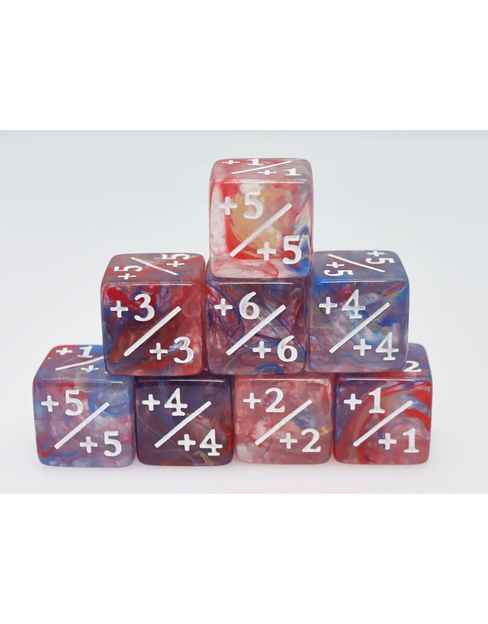 Foam Brain +1/+1 Primary Colored Marble Counters for Magic - Set of 8