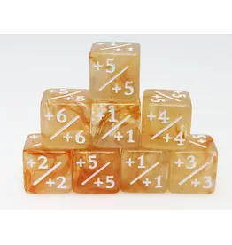 Foam Brain +1/+1 Orange & White Counters for Magic - Set of 8