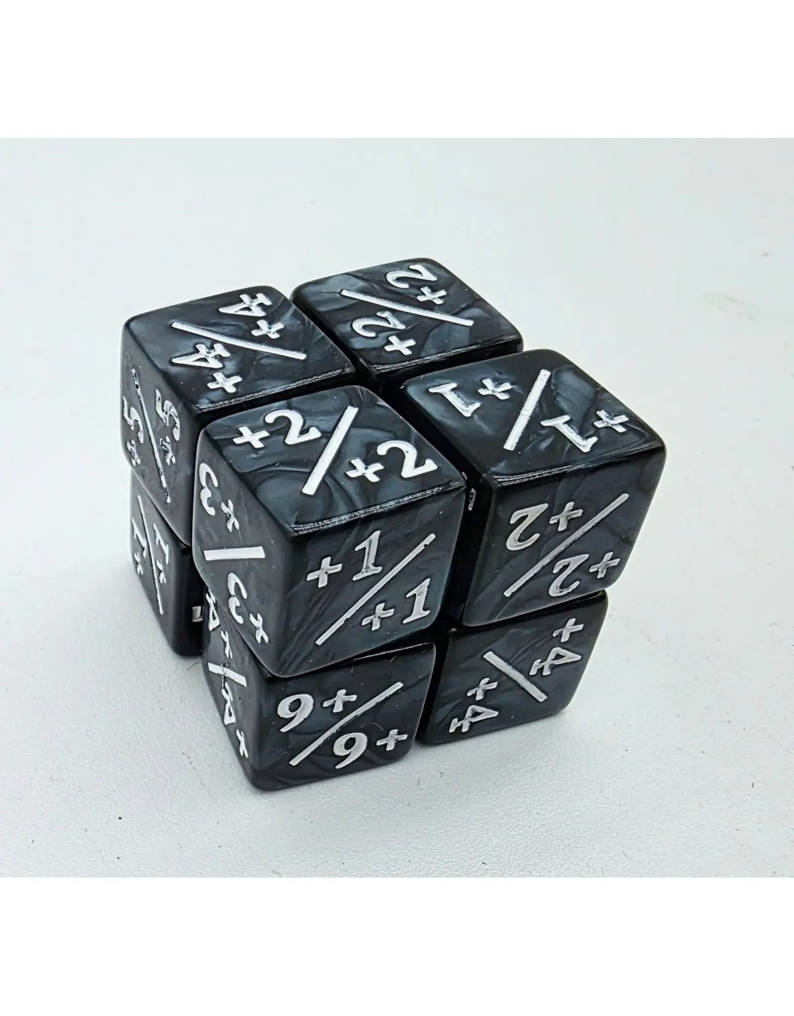 Foam Brain +1/+1 Pearl Black Counters with White for Magic - Set of 8