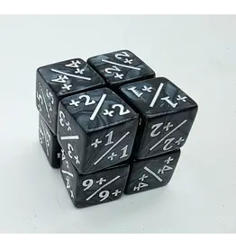 Foam Brain +1/+1 Pearl Black Counters with White for Magic - Set of 8