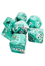 Chessex 7-set Mega Hedrals: Marble Oxi-Copper/White