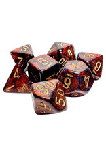 Chessex 7-set Mega Hedrals: Scarab Blue Blood/Gold