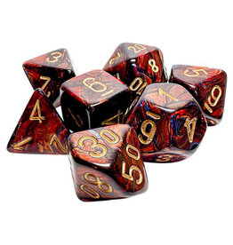 Chessex 7-set Mega Hedrals: Scarab Blue Blood/Gold