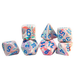 Chessex 7-set Mega Hedrals: Festive Pop Art/Blue