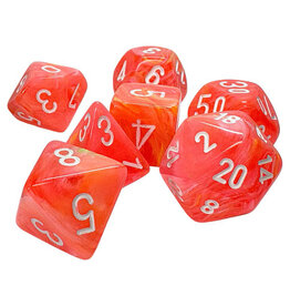 Chessex 7-set Mega Hedrals: Festive Dahlia/White