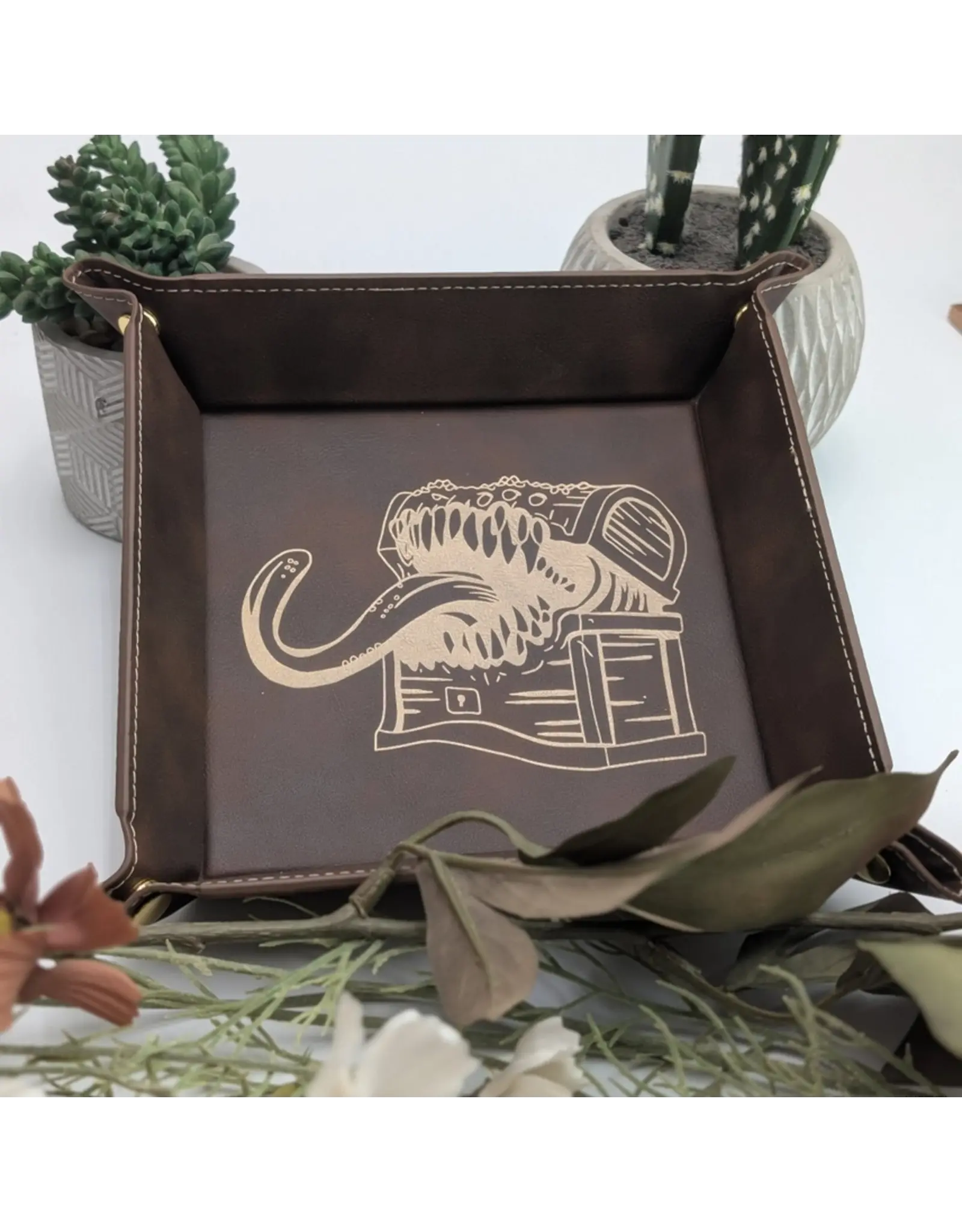 Ebonwood Faux Leather Dice Rolling Tray - Mimic