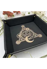 Ebonwood Faux Leather Dice Rolling Tray - D20 Moon