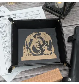 Ebonwood Faux Leather Dice Rolling Tray - Dragon's Last Stand