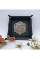 Ebonwood Faux Leather Dice Rolling Tray - Gilded D20
